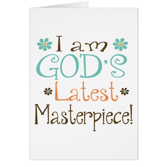 Gods senaste mästerverk hälsningskort (Framsidan)