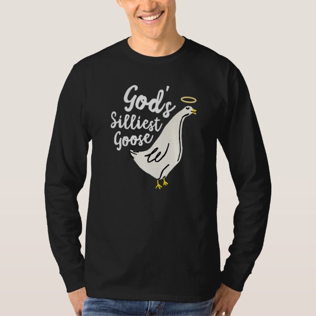 God's Silliest Goose Funny Goose Meme Premium T Shirt (Framsida)