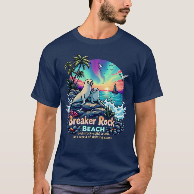 Gods Solid Beach Breaker Sten Camp Retro VBS 2025 T Shirt (Framsida)