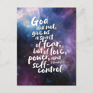 GOD's Spirit of Kärlek - NO FEAR - POWER Bible Ver Helg Vykort