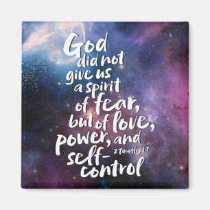 GOD's Spirit of Kärlek - NO FEAR - POWER Bible Ver Magnet