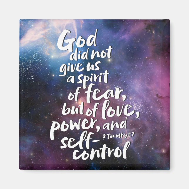 GOD's Spirit of Kärlek - NO FEAR - POWER Bible Ver Magnet (Framsidan)