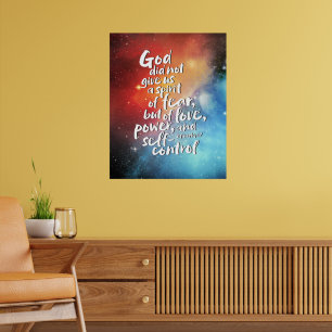 GOD's Spirit of Kärlek - NO FEAR - POWER Bible Ver Poster
