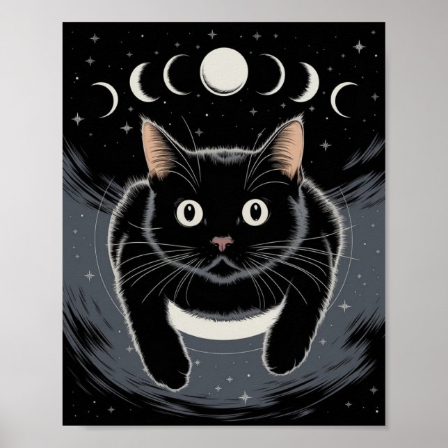 Gods svart katt, svart katt med klockor poster (Framsidan)