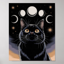Gods svart katt, svart katt med klockor poster