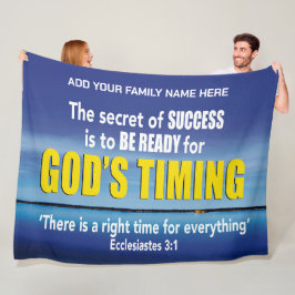GOD'S TIMING Christian Bible Personlig Family Fleecefilt