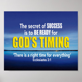 GOD'S TIMING Secret of Success Christian Poster