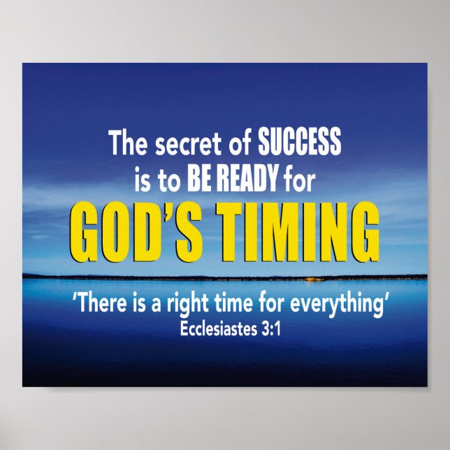 GOD'S TIMING Secret of Success Christian Poster (Framsidan)