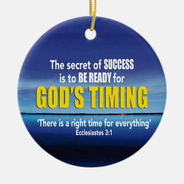 GODS TIMING Success Christian Julgransprydnad Keramik (Framsidan)