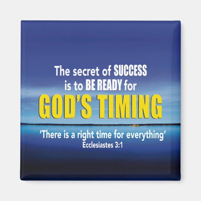 GODS TIMING Success Christian Magnet (Framsidan)