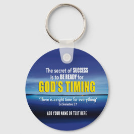 GODS TIMING Success Christian Quote Nyckelring