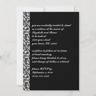 Godsinbjudan till Black Damask Vintage Inbjudningar