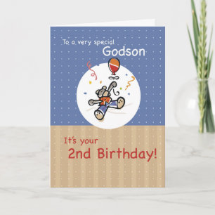Godson 2:a Nallen Balloon Birthday Kort
