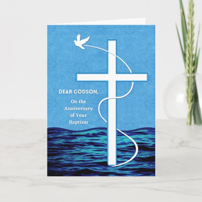 Godson-årsdagen av Baptism Dove och Kor Kort (Framsida)