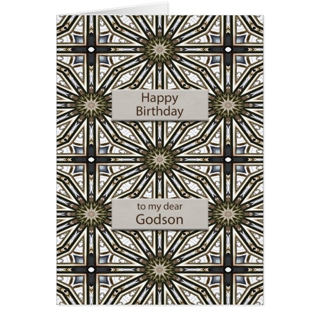 Godson Birthday Abstrakt Mandala Design Hälsningskort (Framsidan)