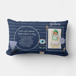 Godson DIKT PHOTO Baptism Christening Blue Lumbarkudde