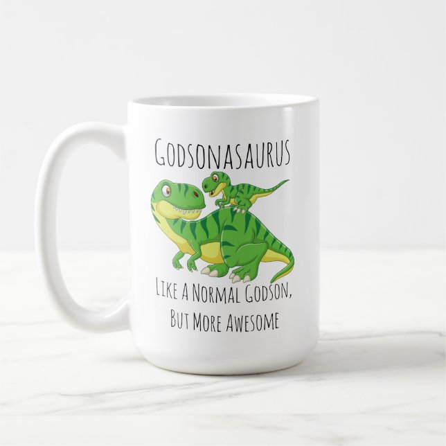 Godson Dinosaur Godsonasaurus som ett vanligt Gods Kaffemugg (Vänster)