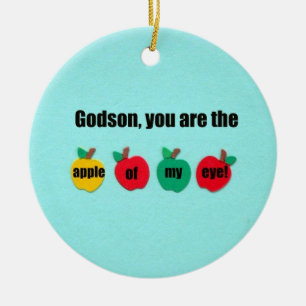 Godson, du är mitt öga äpple! julgransprydnad keramik