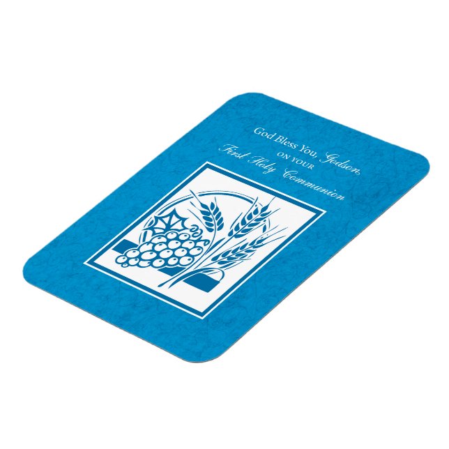Godson First Communion, Wheat, Grapes Blue Magnet (Vänstra Sidan)