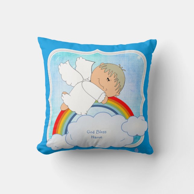 Godson Gift Cute Angel Rainbow Personlig Kudde (Framsida)