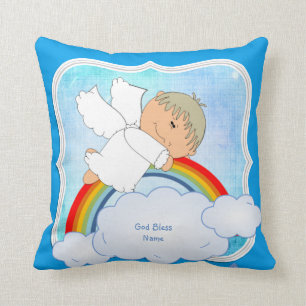 Godson Gift Cute Angel Rainbow Personlig Kudde