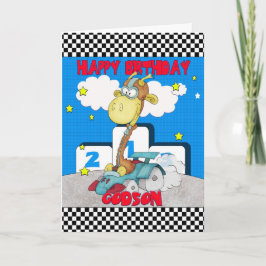 Godson Giraffe Birthday Card - Tävla Giraffe Kort