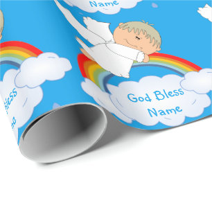Godson Godchild Pojke Shower Gift Personlig Presentpapper