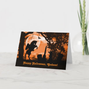 Godson Halloween-kort med hästen utan huvud Kort