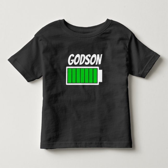 Godson High Battery Power Energy Humor T Shirt (Framsida)
