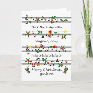 Godson jul Lakan Music Deck Halls Helgkort