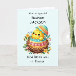 Godson Personalize Påsk Blessings Chick Breaking Kort