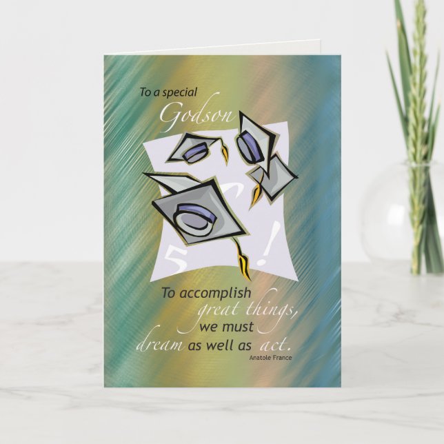 Godson studentenhattar i luft, grattis Gr Kort (Framsida)