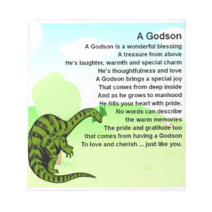 Godsondikt - dinosaurdesign anteckningsblock