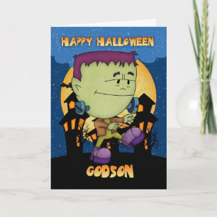 godsonhalloween kort med frankiemonsterstompin