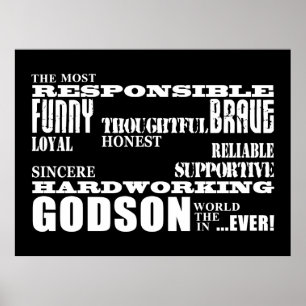 Godsons Baptism: Kristening Birthdays: Kvalitet Poster