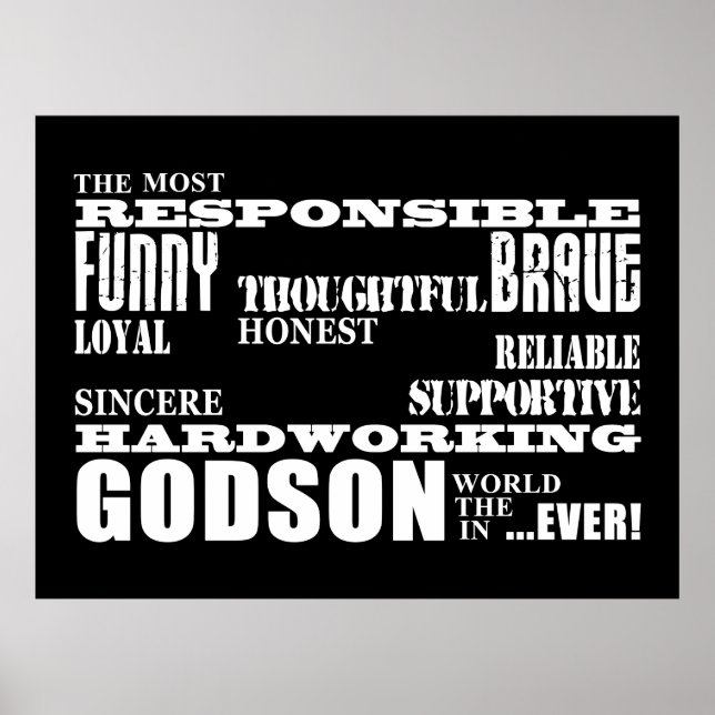 Godsons Baptism: Kristening Birthdays: Kvalitet Poster (Framsidan)