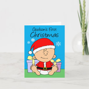 Godsons första julklapp, lilla tomten helgkort