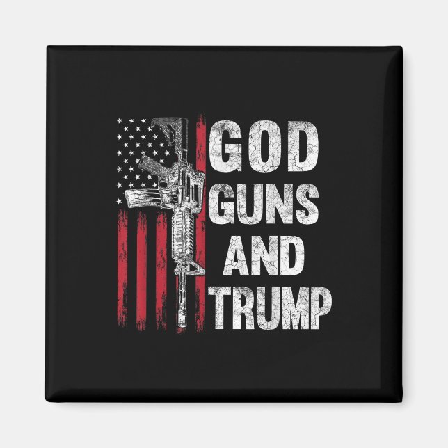 Godsvapen och trumfkort 2:a ändringen Flagga Ar15 Magnet (Framsidan)