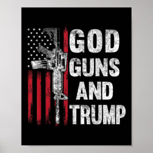 Godsvapen och trumfkort 2:a ändringen Flagga Ar15 Poster