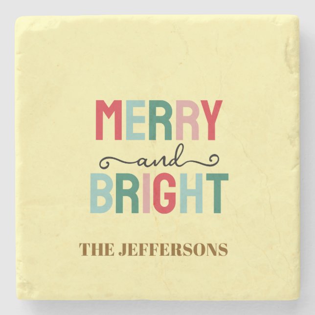 Godt nytt år God jul Familj Stenunderlägg (Framsidan)