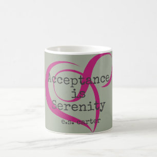 Godtagande är Serenitycitationsteckenmuggen Kaffemugg