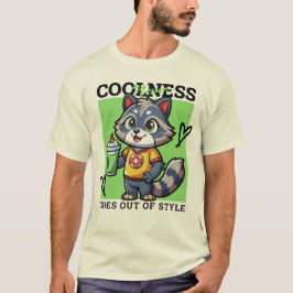 Godtycklig Raccoon med Smoothie T-shirt