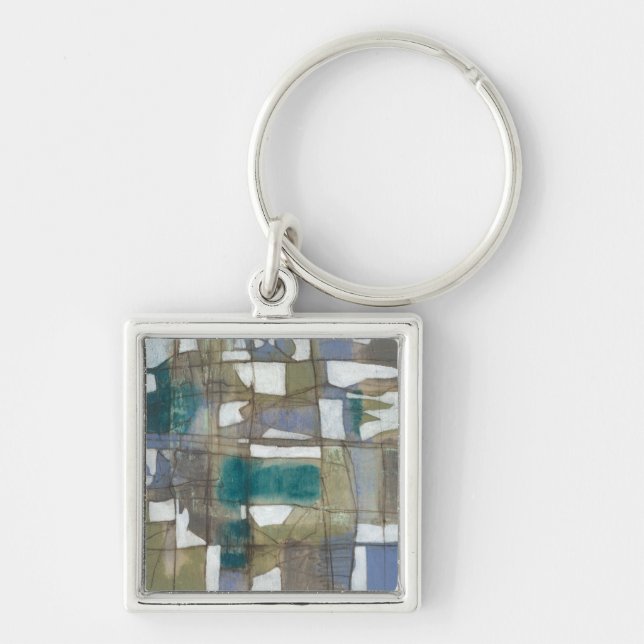 Godtyckligt urval I Fyrkantig Silverfärgad Nyckelring (Framsidan)