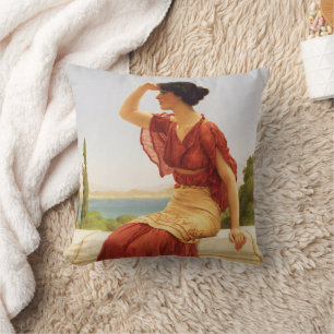 Godward, den vackra Woman Porträtt Art Kudde