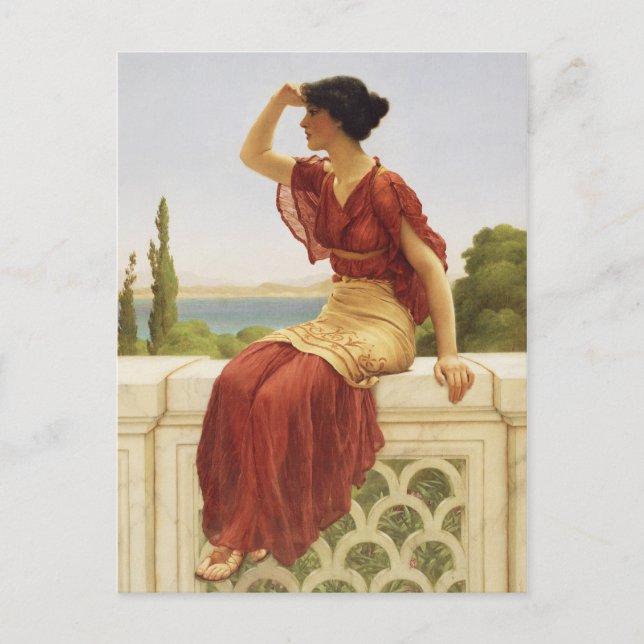 Godward, den vackra Woman Porträtt Art Vykort (Framsida)