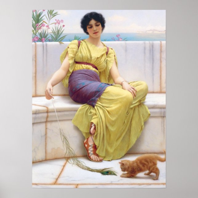 Godward Idleness Classic Painting Poster (Framsidan)