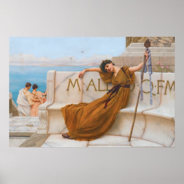 Godward Priestess Bacchus Painting Poster (Framsidan)