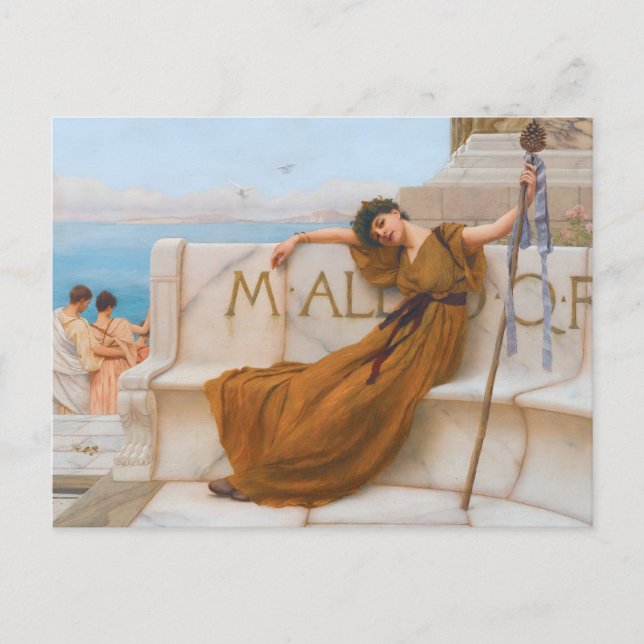 Godward Priestess Bacchus Painting Vykort (Framsida)