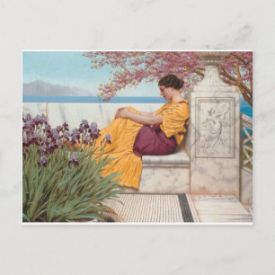 Godward - Under Blommarna som Hangs på Boug Vykort