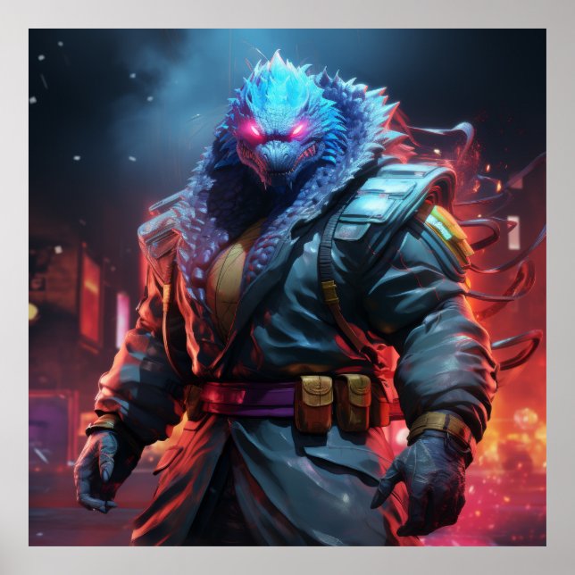 Godzilla as Street Fighter Character Selection Pos Poster (Framsidan)